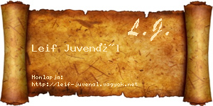 Leif Juvenál névjegykártya